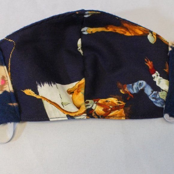 Flannel Yorkies - Youth Two Layer Reusable Washable Cotton Face Mask - Picture 4 of 4